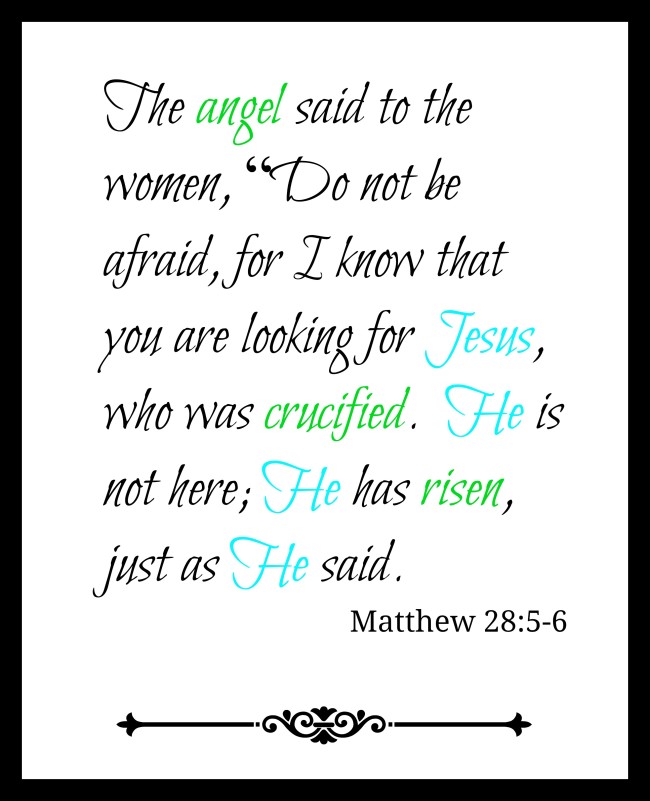 Matthew 28 Easter Printable