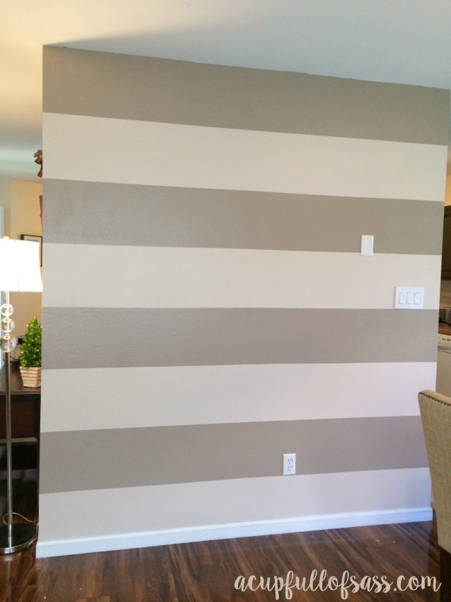 DIY How to Paint Wall Stripes. Before and After.