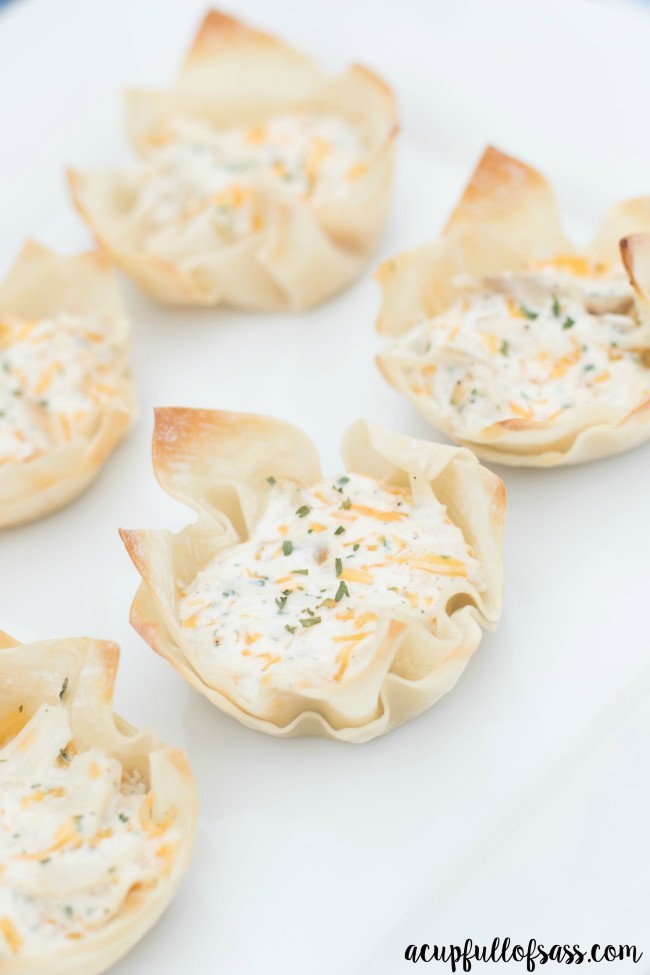Chicken Ranch Wonton Cups. Perfect appetizer for your next party. 
