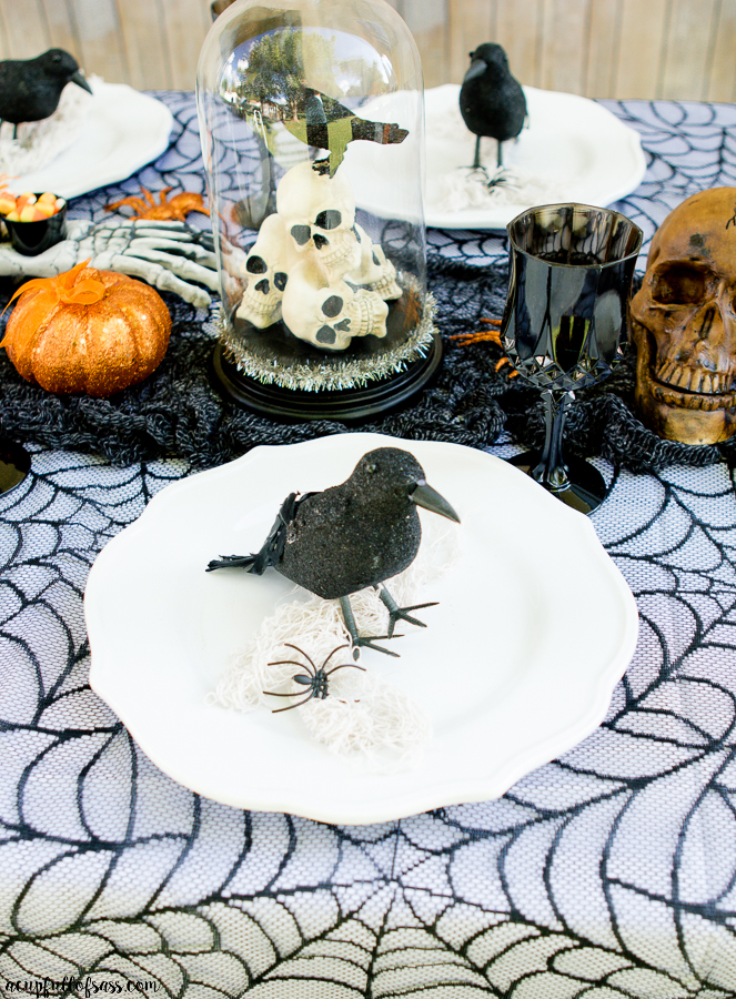 Halloween Tablescape with Black Crow 
