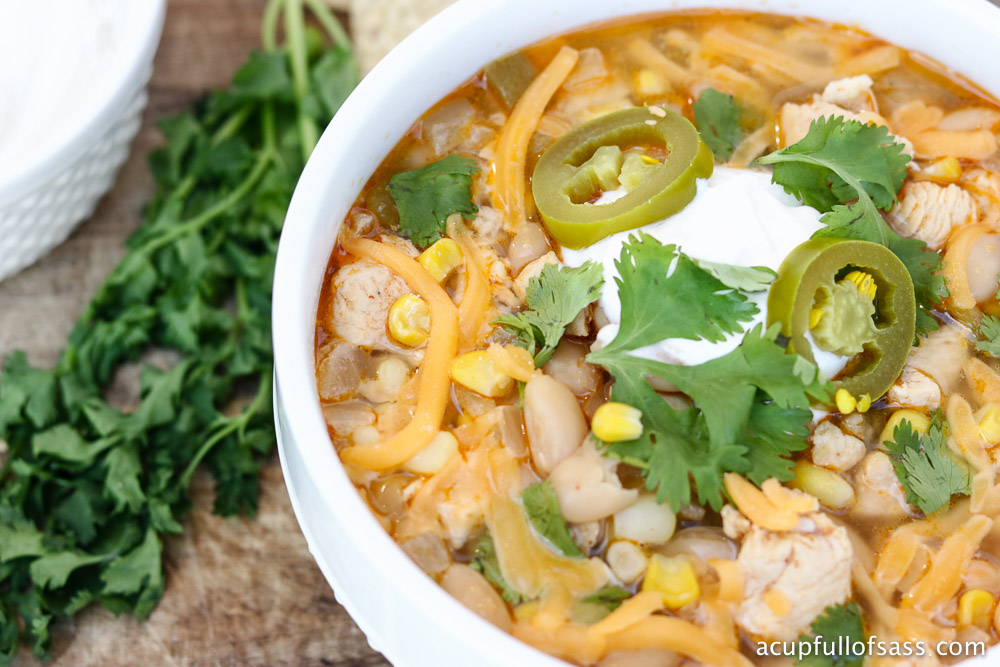 Healthy White Chicken Chili in the Pressure Cooker (Instant Pot)