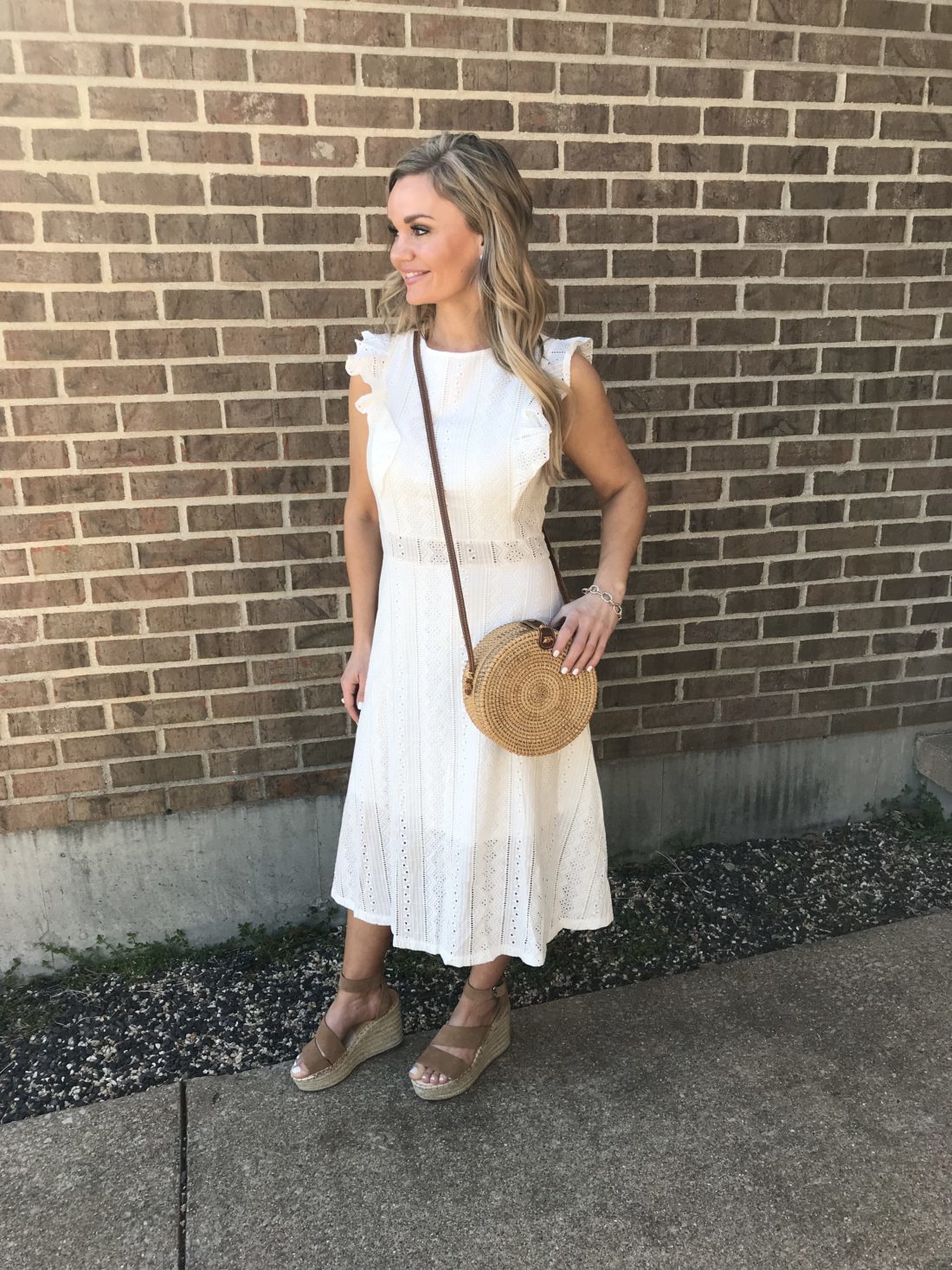 White Eyelet Dress Summer Outfit Ideas
