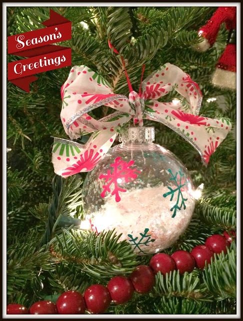 red ornament seasons greeting