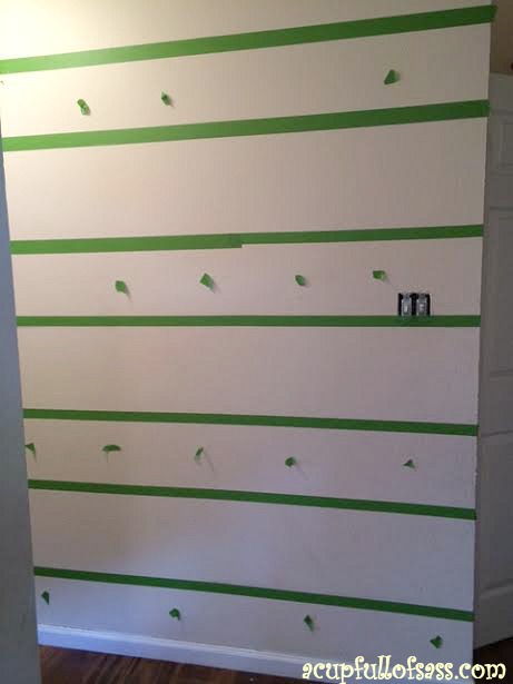 Painting Wall Stripes on Gallery Wall