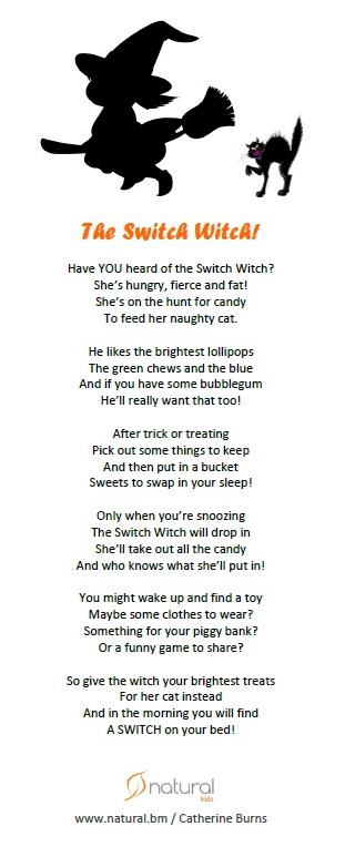 Stitch Witch Poem -Trade Candy for a Gift.