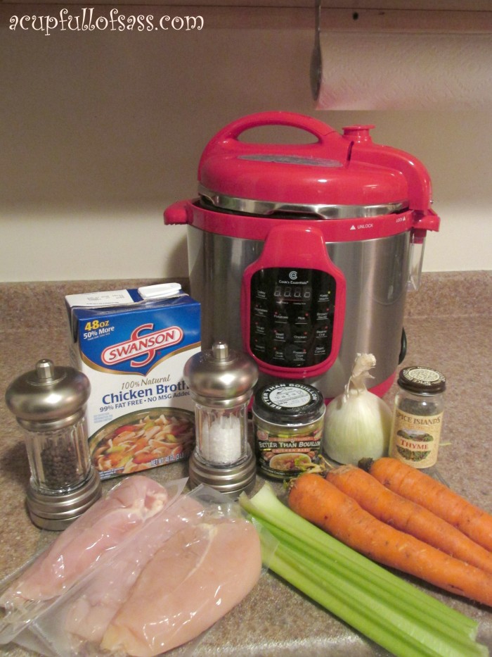 Homemade Chicken Noodle Soup in a pressure cooker (insta pot) 