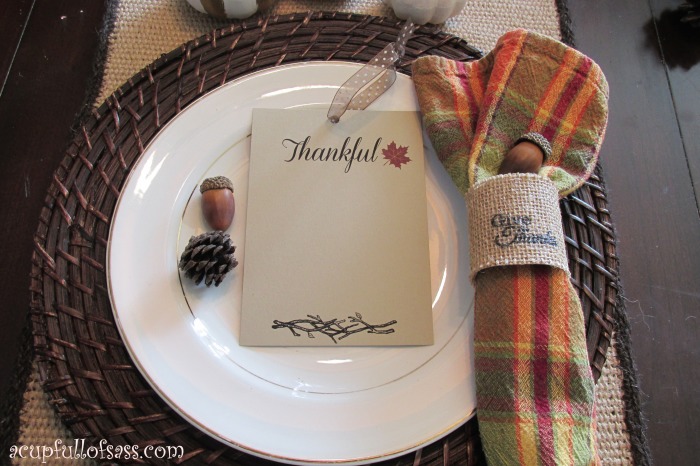 place setting thankful H