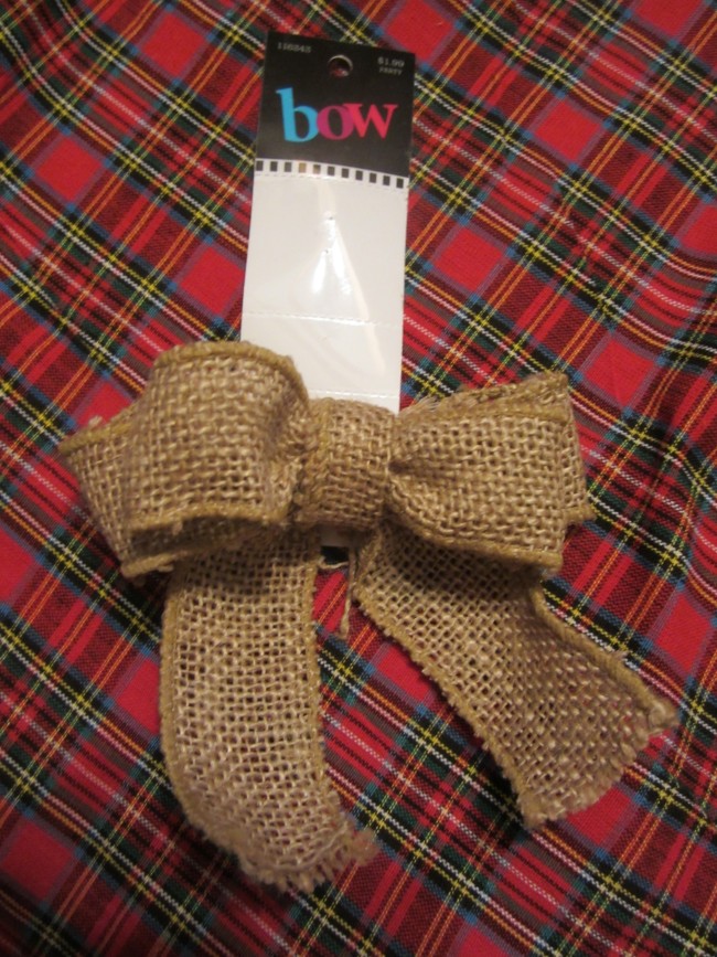 small burlap bow