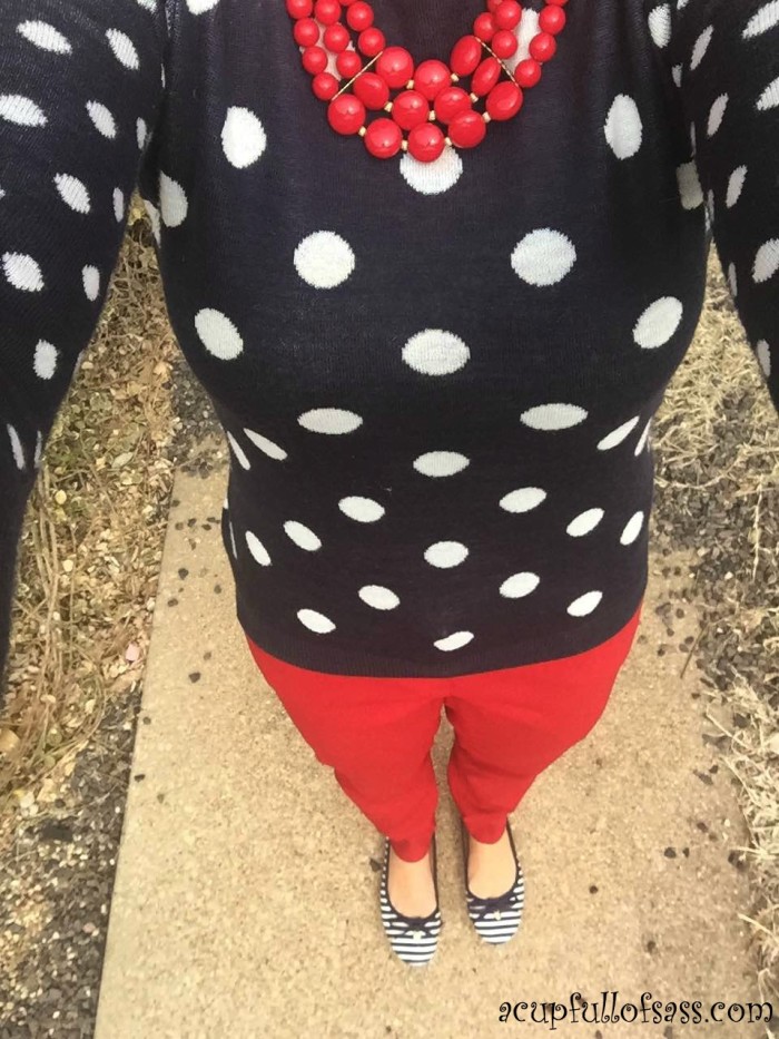 Navy Polka Dot Sweater