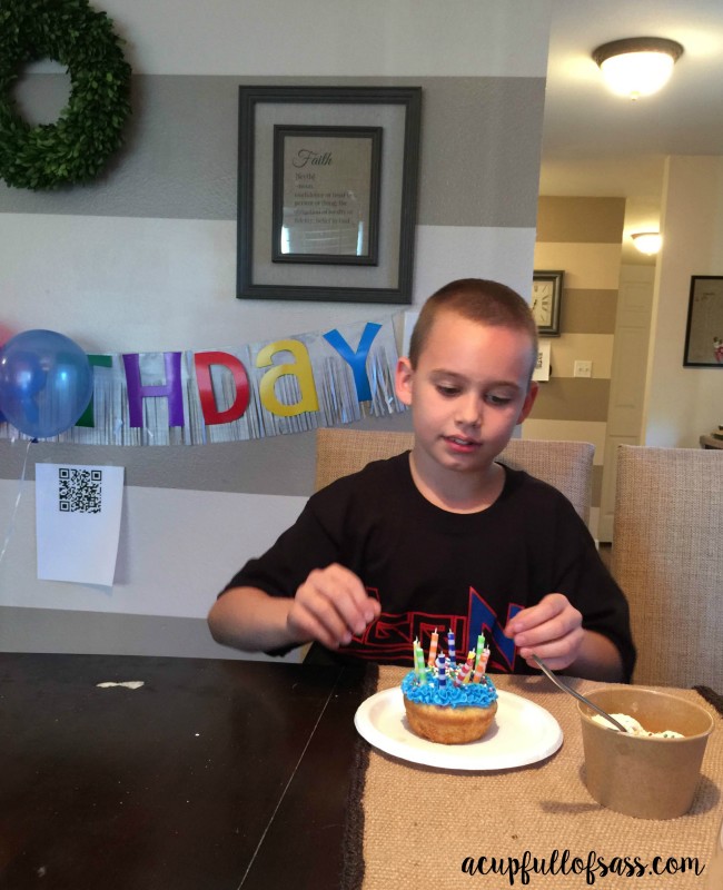 Birthday cupcake and ice cream