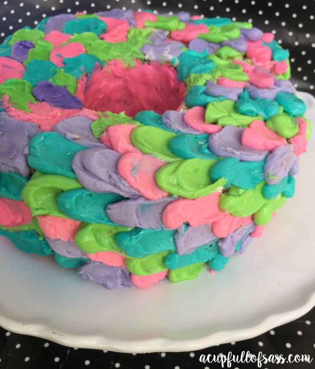 diy birthday cake with petal icing