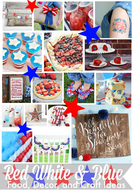 Red White and Blue Food Decor and Craft Ideas