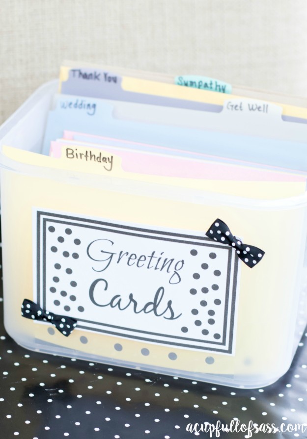 greeting card organizer