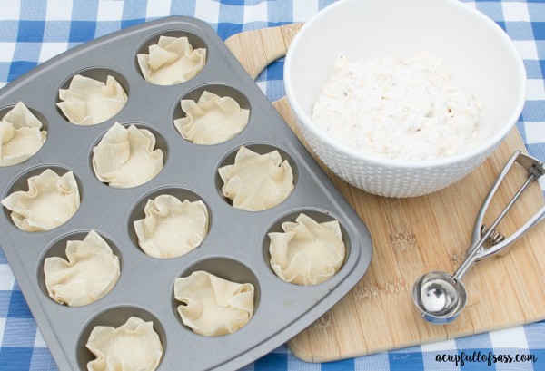 Chicken Ranch Wonton Cups