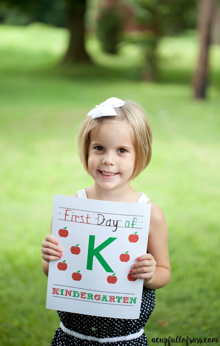 First day of school printable for photos