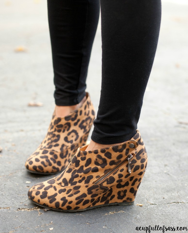 Leopard print booties