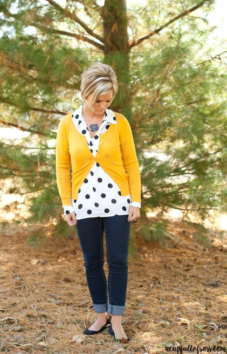 mustard cardigan