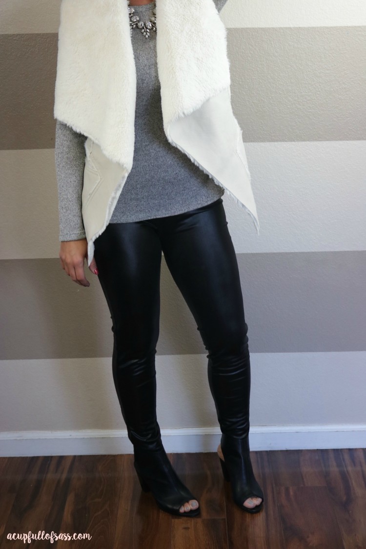 Stitch Fix - Chassin Faux Leather and Faux Fur Drape Vest from Blank NYC
