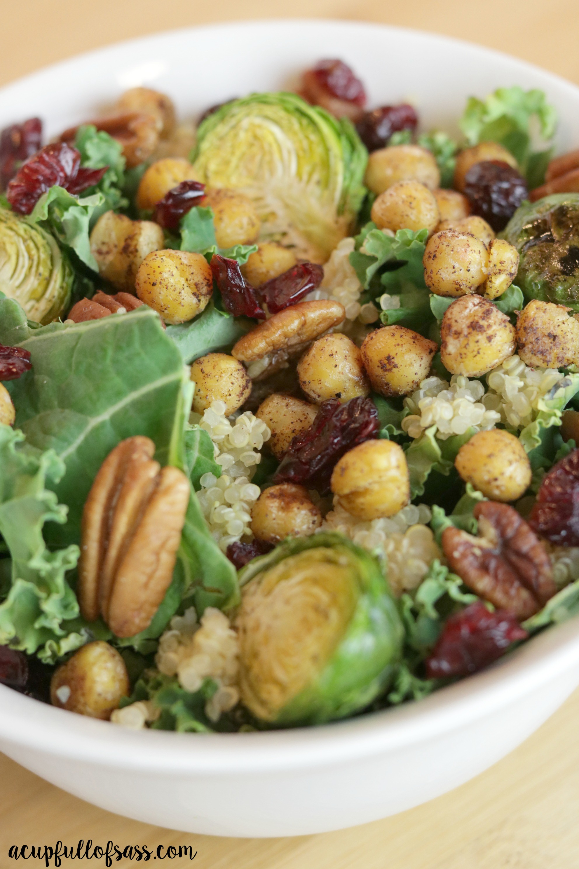 Kale Quinoa Salad with Brussels Sprouts