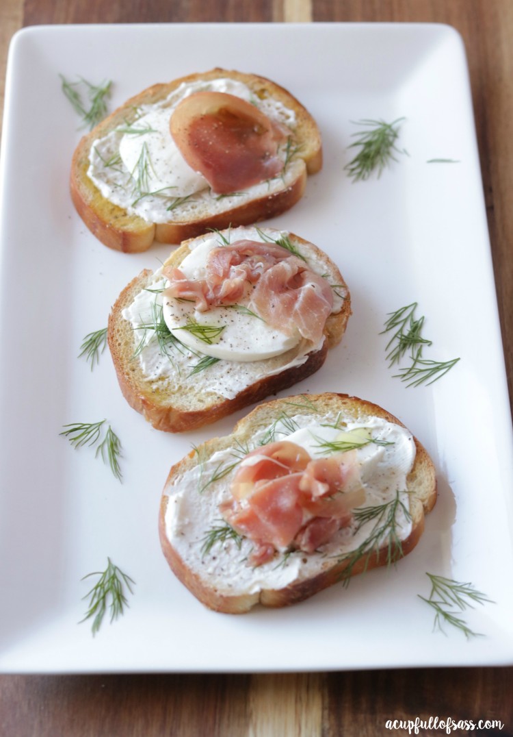 This Prosciutto Bruschetta with Fresh Mozzarella makes an easy appetizer.