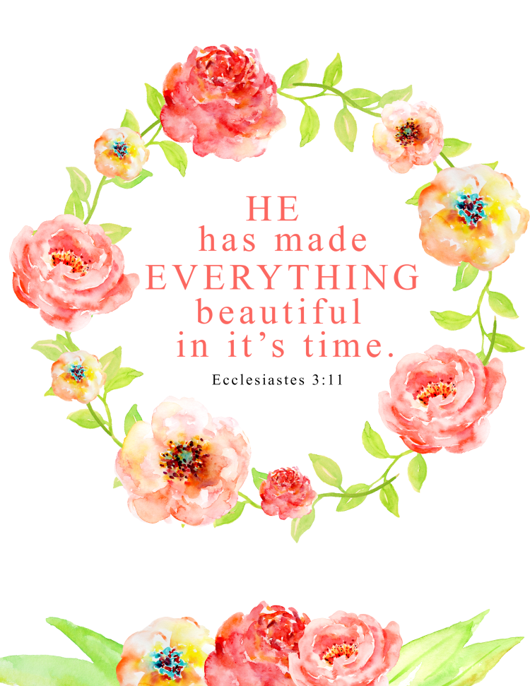 Floral Bible Verse Printable - A Cup Full of Sass