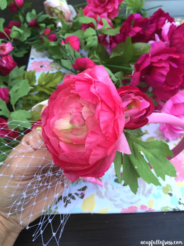 Veil flower headband