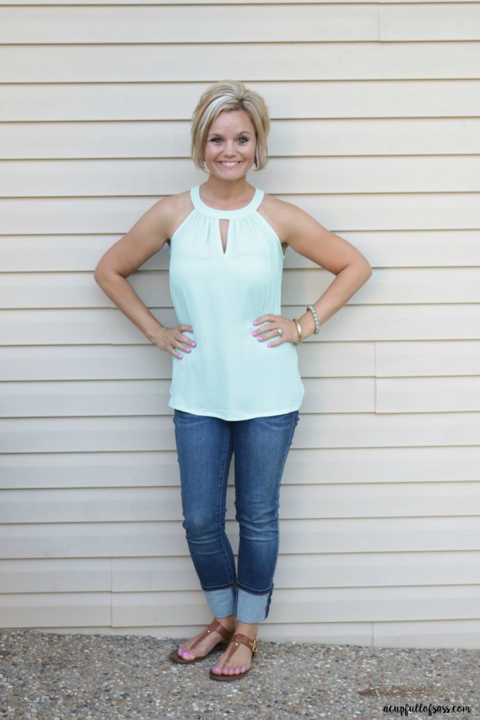 STITCH FIX papermoon garland keyhole halter blouse