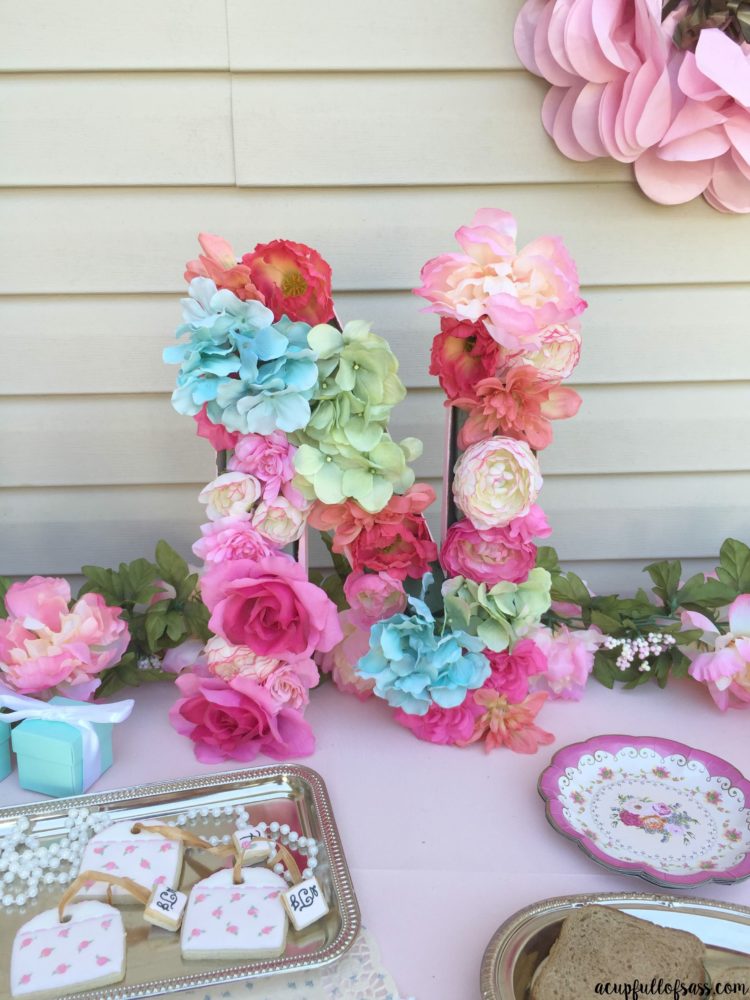 Garden Tea Party Ideas - Floral Monogram 