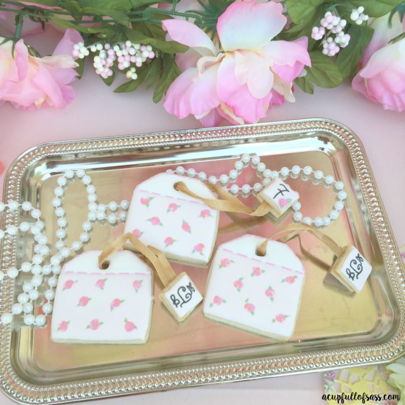 Monogram Cookies for Garden Tea Party 