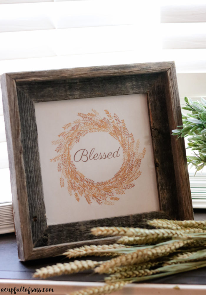 Blessed Free Printable, Thankful Free Printable, Gather Free Printable 