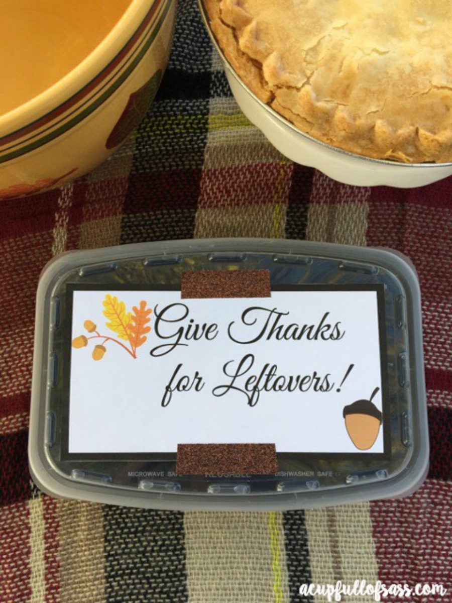 Give Thanks for Leftovers Free Printable