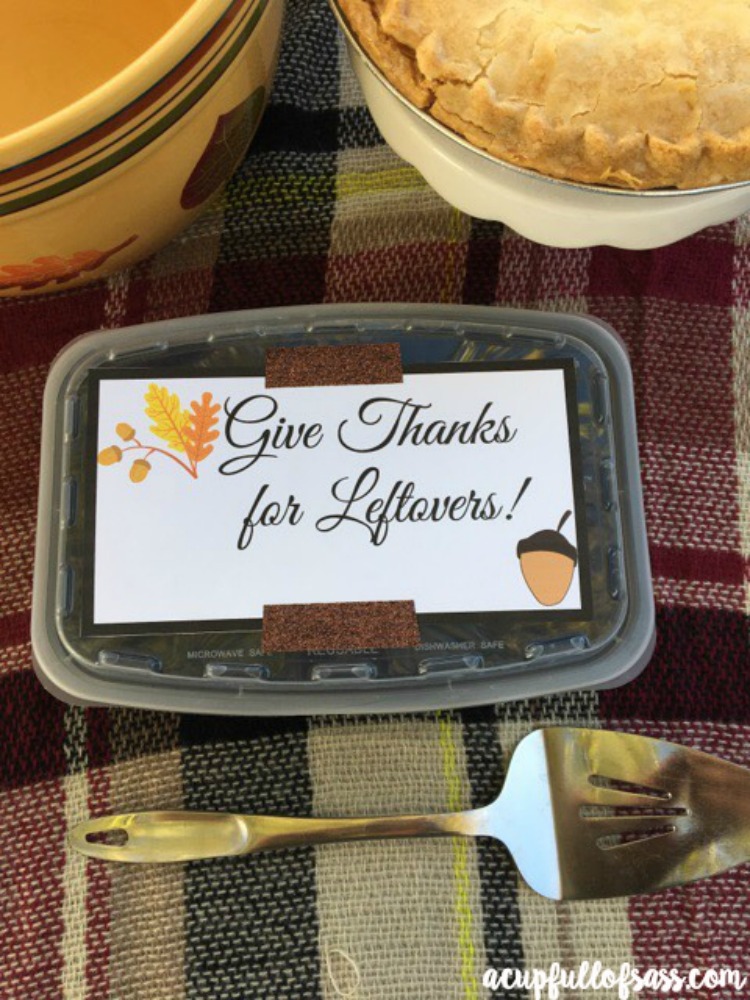 Give Thanks for Leftovers Free Printable