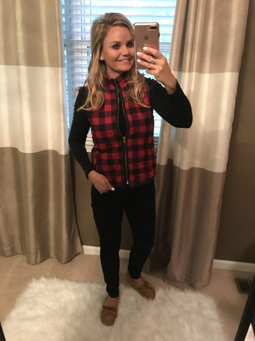 Winter Outfit Ideas - Buffalo Plaid Vest 