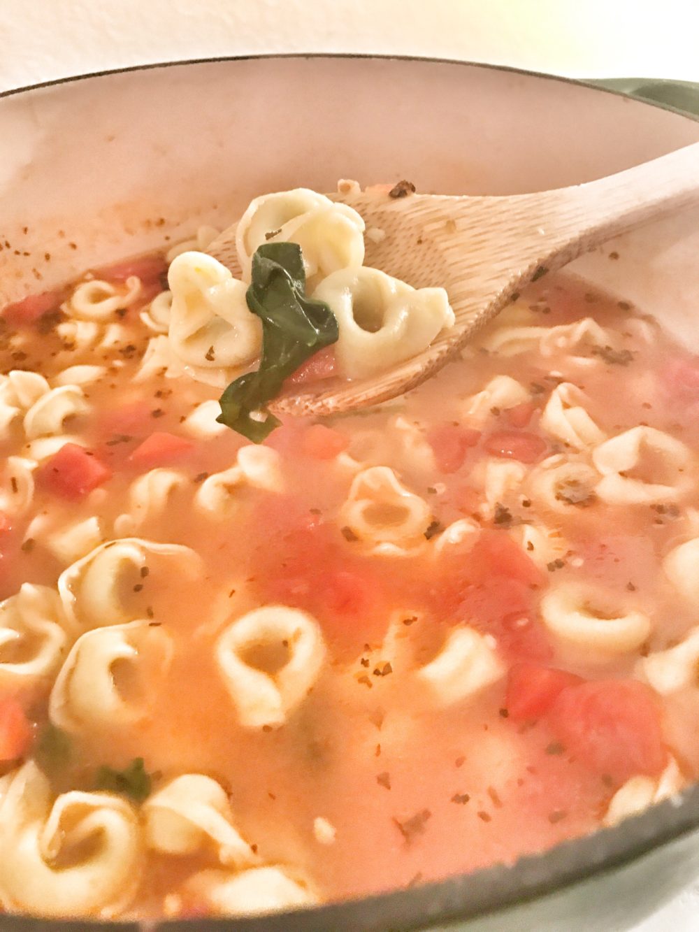 Cheese & Spinach Tortellini Soup