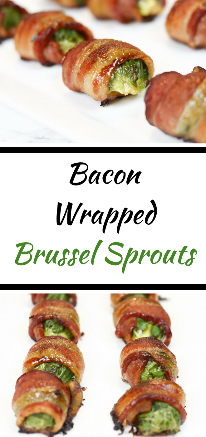Bacon Wrapped Brussel Sprouts. Thanksgiving Fall appetizer.