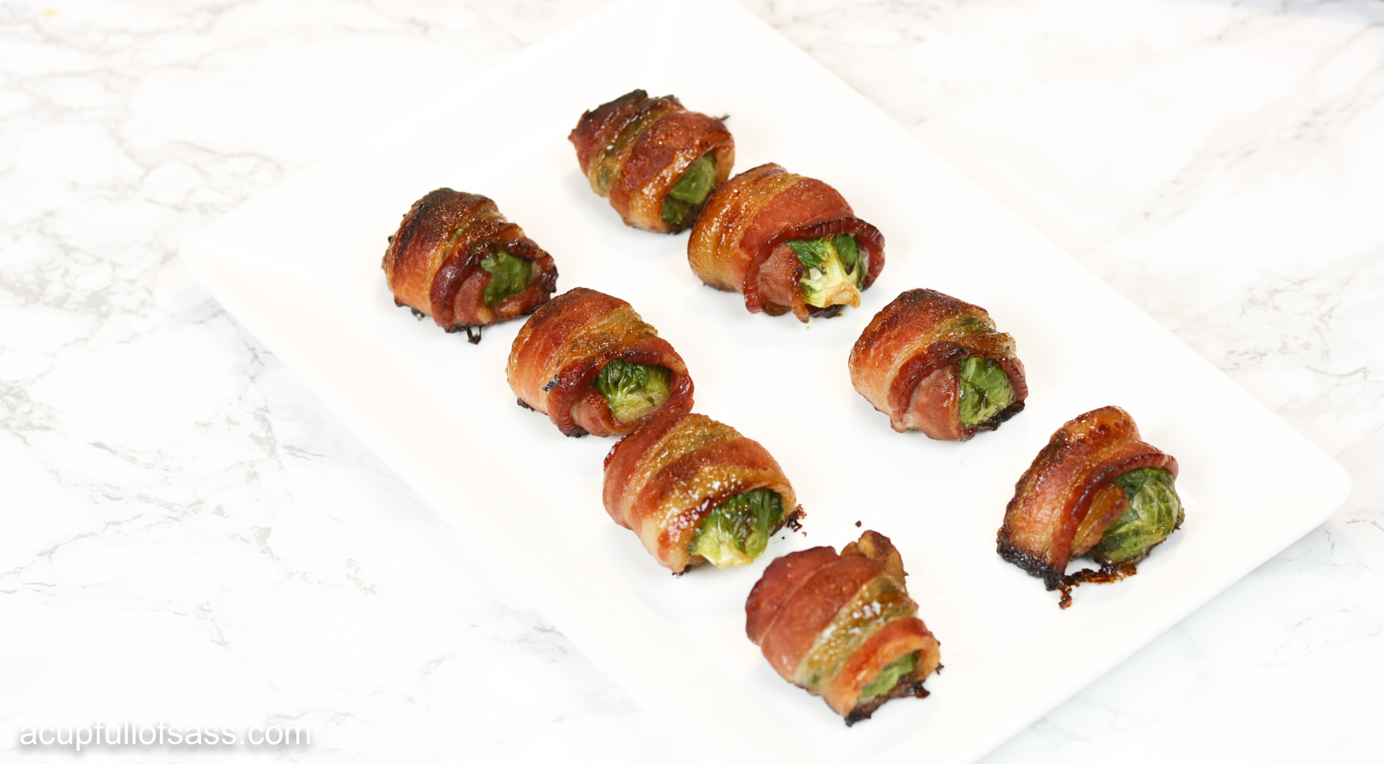 Bacon Wrapped Brussel Sprouts Fall appetizer.