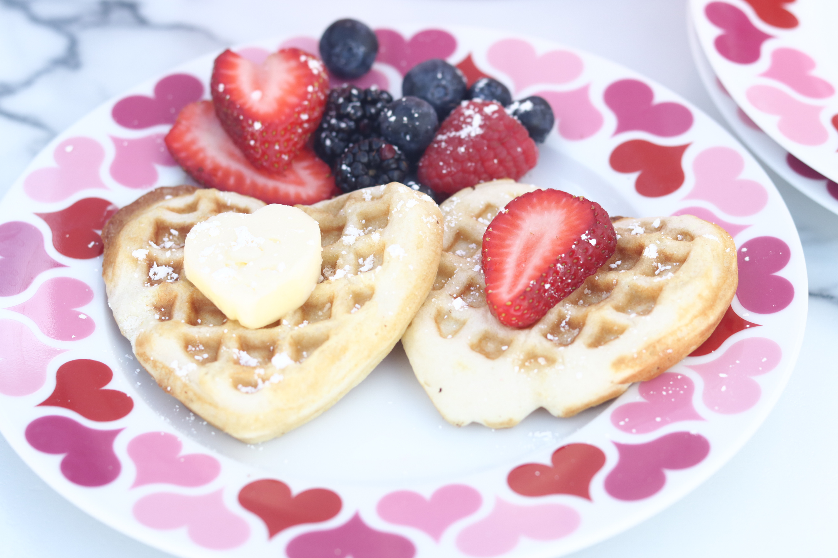 Heart Shaped Waffles for Valentine's Day