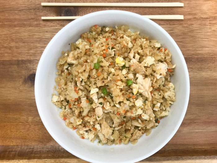 Low Carb Cauliflower Chicken Fried Rice - Paleo, Gluten Free, Whole 30, Faster Way to Fat Loss friendly.