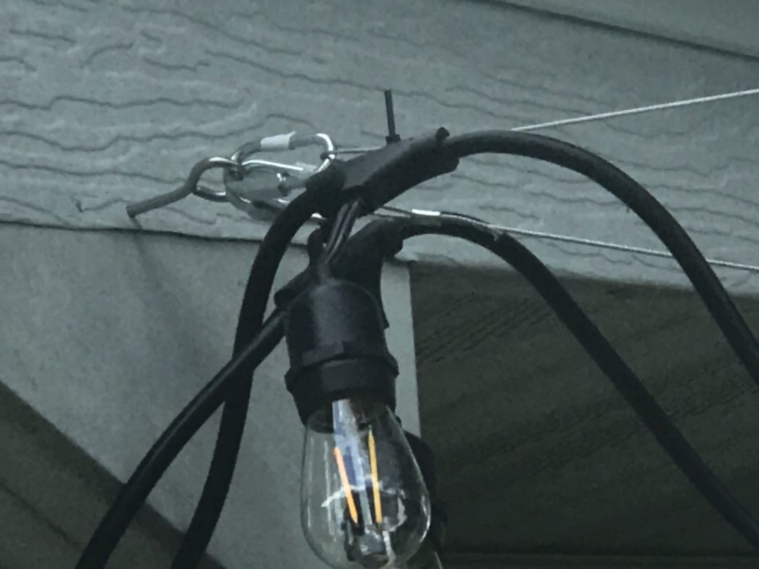 installing patio string lights