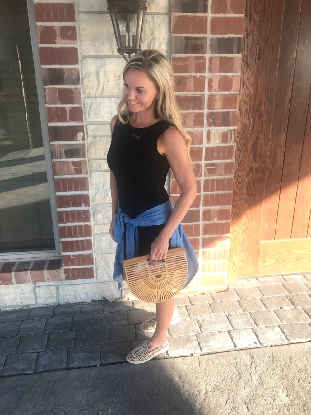 Summer Dress Outfit Ideas - This Bamboo handbag and Tassel Earrings both make a statement to any outfit.- A Cup Full of Sass