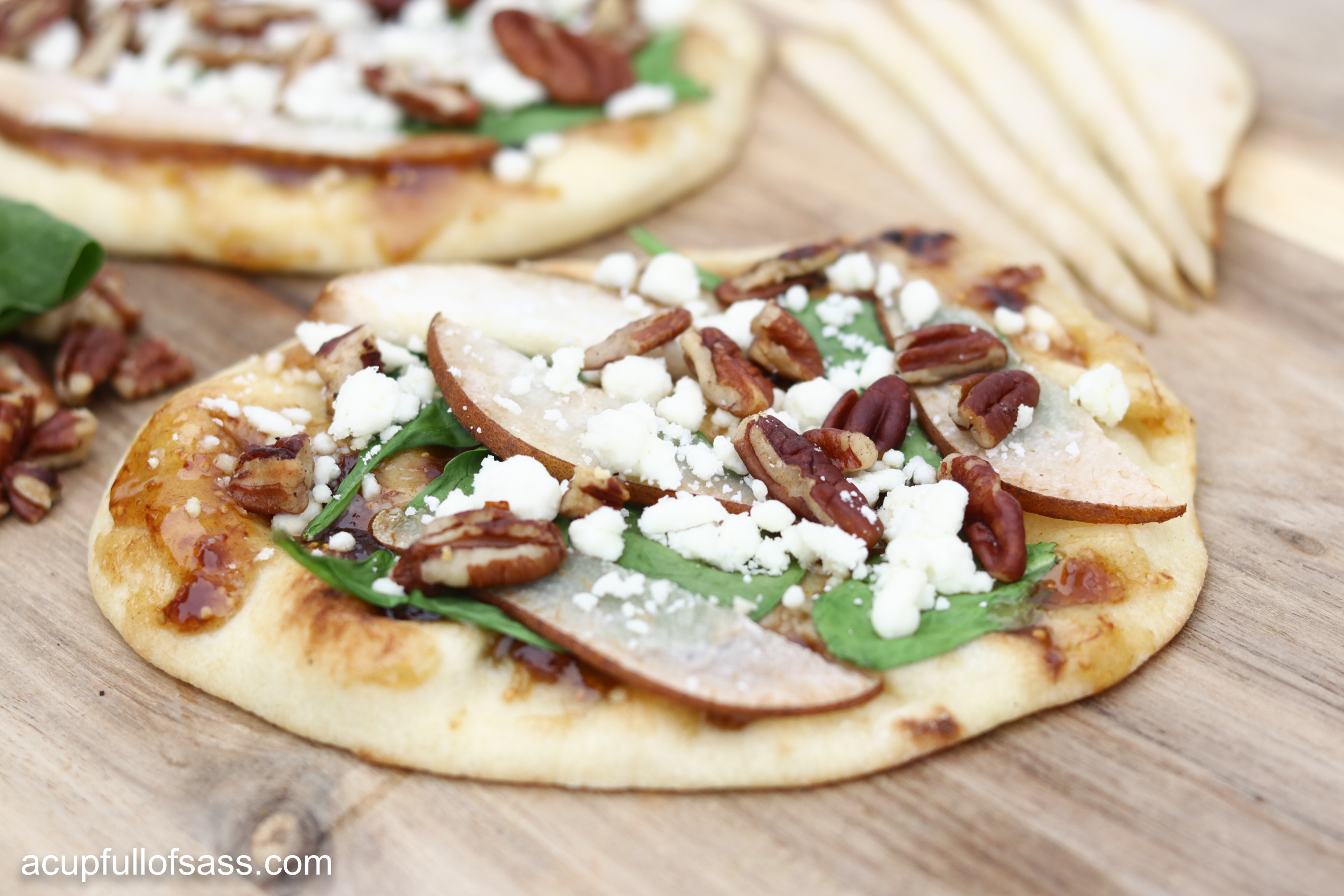 Pear Fig Flatbread. Create a stunning dish for your next dinner party. 