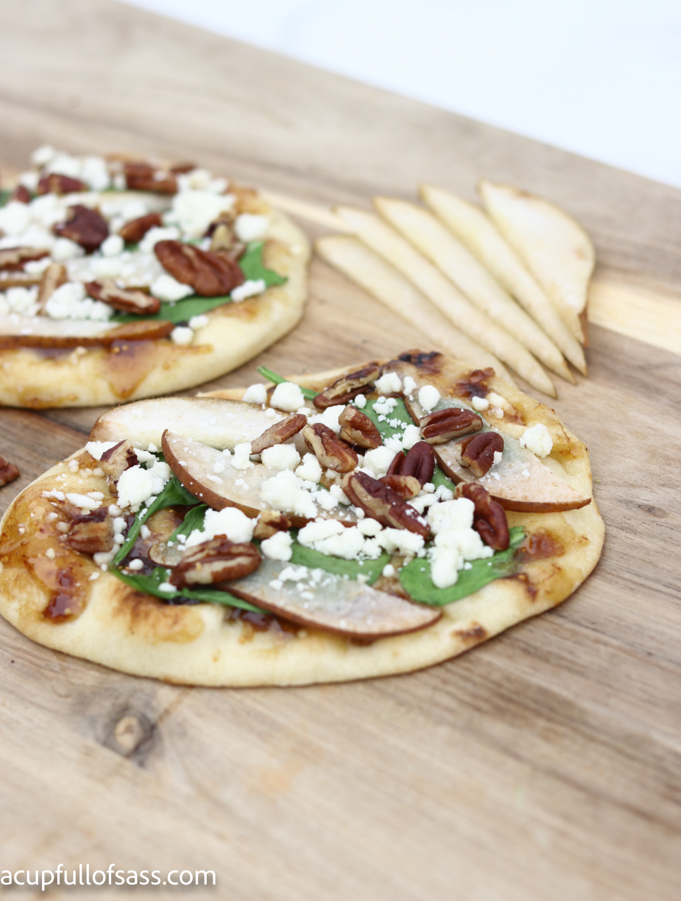 Pear Fig Flatbread. Perfect Fall recipe. Create a stunning dish for your next dinner party. 