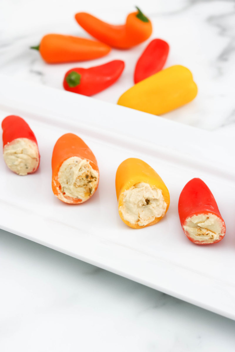 Hummus Stuffed Mini Peppers Healthy Snack