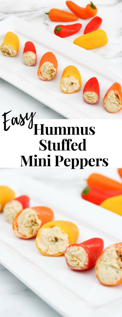 Easy Hummus Stuffed Mini Peppers