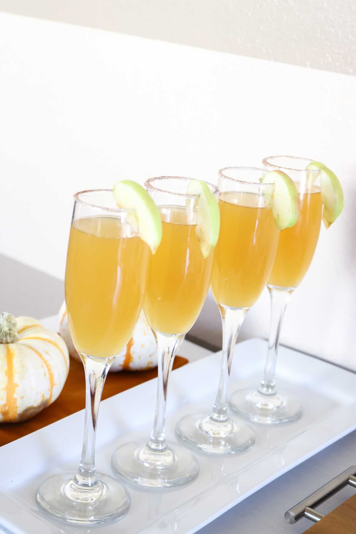 Apple Cider Mimosas recipe. Fall drink ideas.