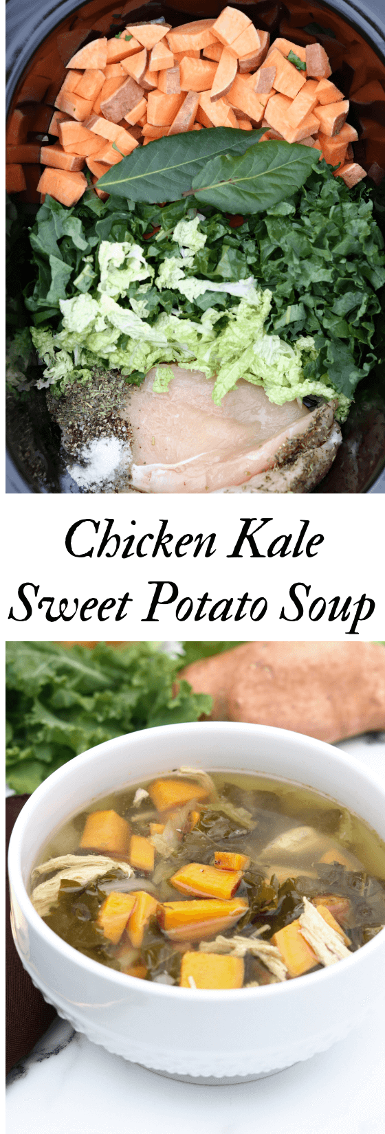 Slow Cooker Chicken Kale Cabbage Sweet Potato Soup