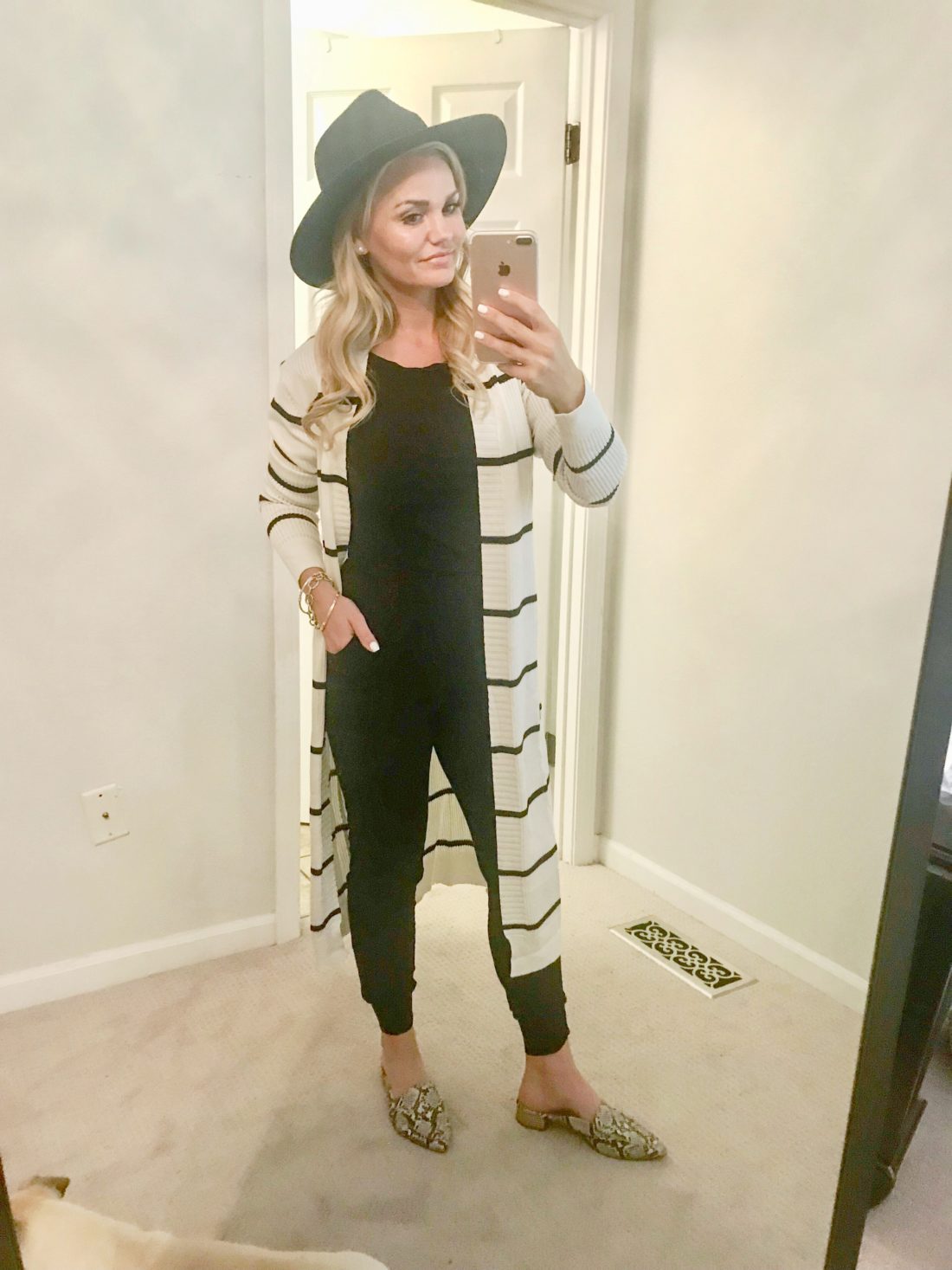 jumpsuit with sweater over