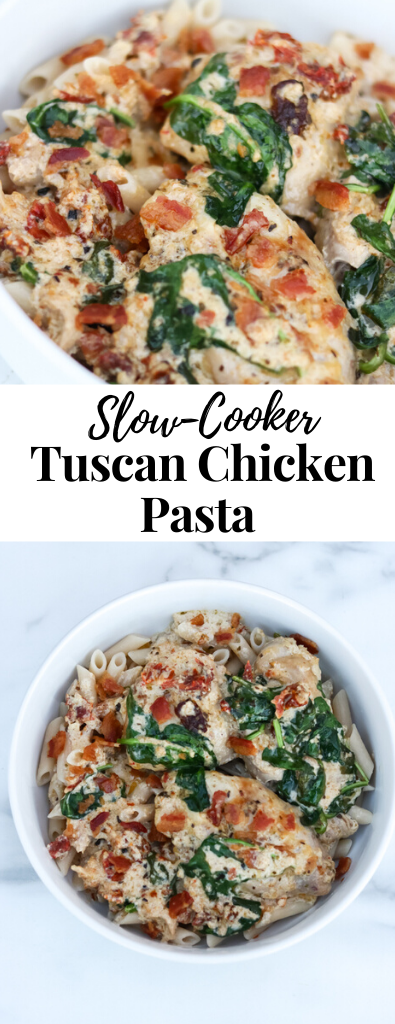 Slow Cooker Tuscan Chicken Pasta. #slowcooker, gluten-free. keto.