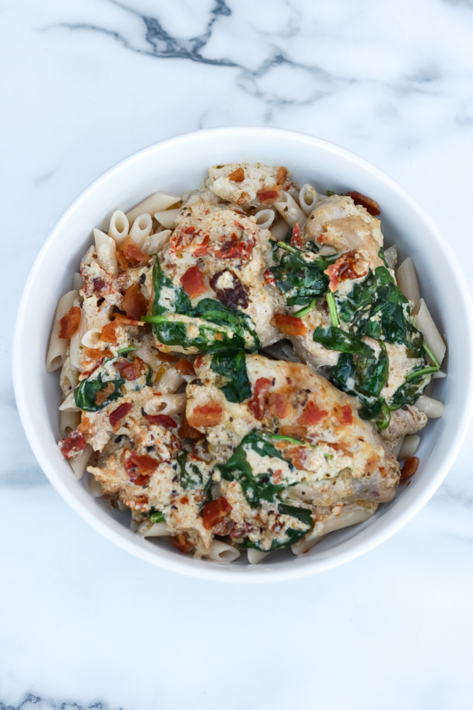 Slow Cooker Tuscan Chicken Pasta