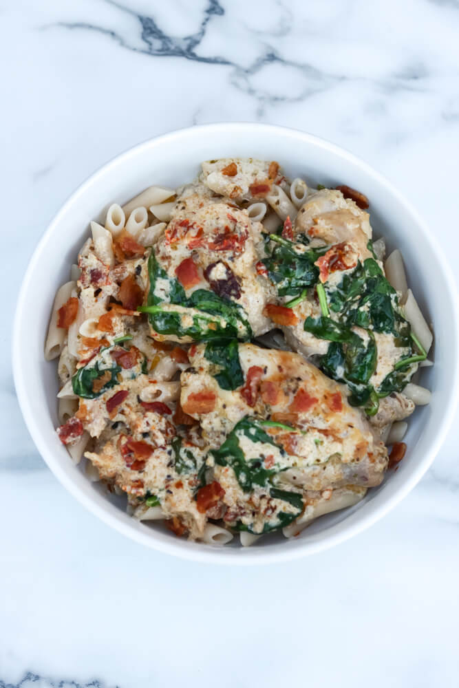 Slow Cooker Tuscan Chicken Pasta - A Cup Full of Sass